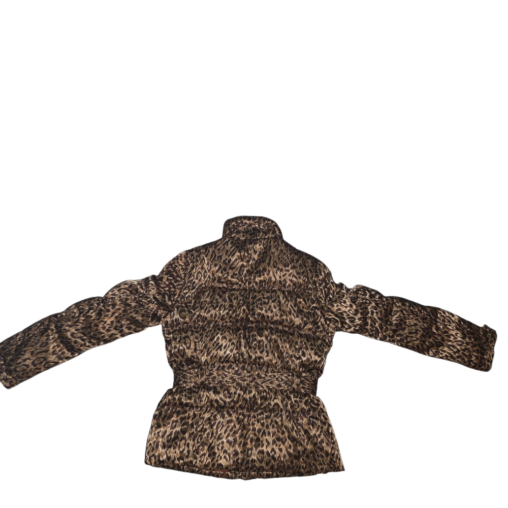 Zara Leopard Print Belted Puffer Jacket M - Picture 4 of 5